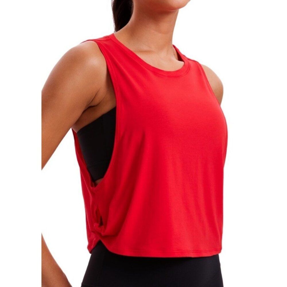 NWT CRZ YOGA Women's XL Sleeveless Crop Tank Top Yoga Running Gym Hike